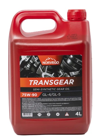Трансмісійна олива NORVEGO TRANSGEAR 75W90 GL4/GL-5 4л